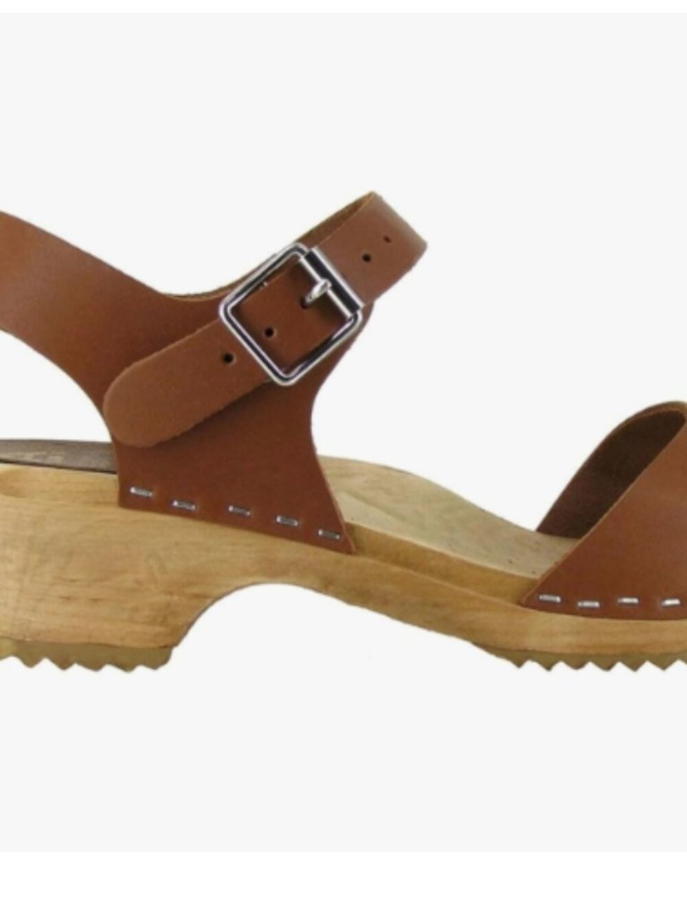 MIA Shoes Anja Womens Leather Clogs with Wooden Heels